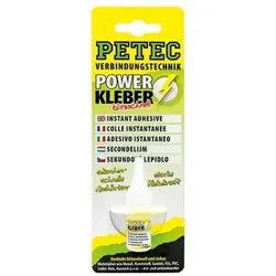 PETEC Power-Kleber SB (3 g) Kunststoff-Klebstoff,Klebstoff, Kunststoffreparatur,Gummiklebstoff,Sekundenkleber,Universalklebstoff Transparent  93403