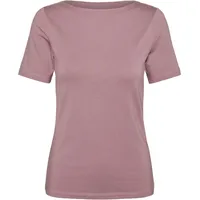 Vero Moda Damen Einfarbiges Stretch T-Shirt Basic Top Kurzarm