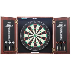 VEVOR Dartschrank Set Offizielle Größe Dartscheibe MDF Darts 45x3,8cm LED