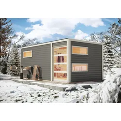 KARIBU Außensauna Hygge terragrau