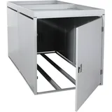 Mendler Fahrradgarage HWC-L56b Fahrradbox abschließbar verzinkter Stahl 125x113x208cm grau