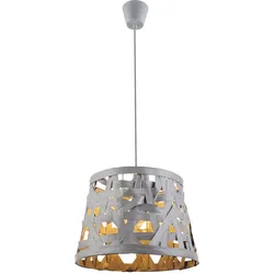 Design Hänge Decken Lampe grau Schlaf Gäste Zimmer Textil Schirm Leuchte Globo 15224