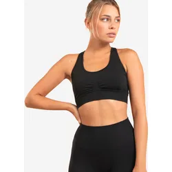 Bustier dynamisches Yoga Damen - schwarz, schwarz, XL