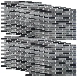 Infactory Klebefliesen: Selbstklebende 3D-Steinwandoptik-Fliesenaufkleber, 26 x 26cm, 20er-Set