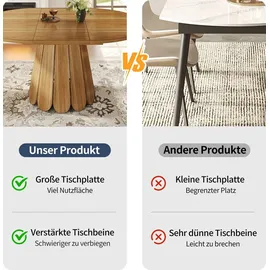 stilvora Esstisch 118 x 76 x 118 cm braun