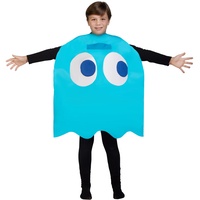 Funidelia | Pac-Man Inky Kostüm 100% OFFIZIELLE für Jungen und Mädchen Größe 4-10 Jahre Games, 80er Jahre, Arcade - Farben: Blau, Zubehör für Kostüm - Lustige Kostüme für deine Partys