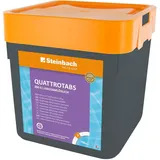 Steinbach Poolpflege Quattrotabs 200 g langsamlöslich - 0752605TD00-5 kg - 4-in-1 Chlortabletten mit Flockungsmittel - pH-Stabilisator & Algenverhütung - Multifunktionstabletten