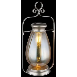 GLOBO Solarleuchte Metall 36,5 cm inkl. LED warmweiß silber