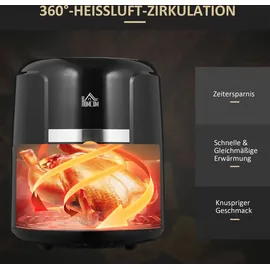 Homcom Heißluftfritteuse 4L 1300W schwarz