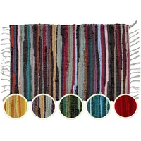 Marrakesch Orient & Mediterran Interior Callum Bunt Teppich 90×50cm | Boho-Vorleger aus recycelter Baumwolle