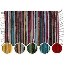 Marrakesch Orient & Mediterran Interior Callum Bunt Teppich 90×50cm | Boho-Vorleger aus recycelter Baumwolle