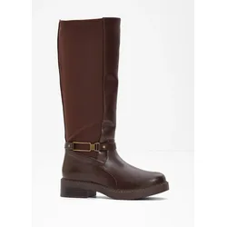 bonprix Weitschaftstiefel, braun, 43, Vegan