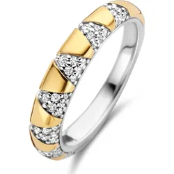 Ti Sento Milano, Ring, Ring mit Zirkonia gelbvergoldet 12216ZY, (56 / 17,8 mm Ø, 925er Silber)