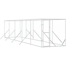 vidaXL Outdoor-Hundezwinger 2 x 10 x 2 m Stahl Silber