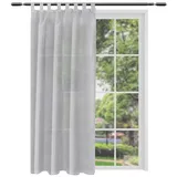 Woltu WOLTU® Gardinen transparent mit Schlaufen Leinen Optik, Schlaufenschal Vorhang Stores Voile Fensterschal Wohnzimmer Kinderzimmer Schlafzimmer, 140x245 cm Dunkelgrau, (1 Stück)