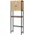 [en.casa] Tervola Toilettenschrank 63 x 172 x 27 cm Schwarz/Bambus