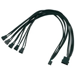 AKASA PC-Lüfter Verlängerungskabel 4-pins - 1 Molex zu 5 PWM 9 - Schwarz