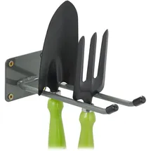 Relaxdays Wandhaken, 24 cm lang, Doppelhaken Wand, Gerätehalter Garage, Werkstatt & Keller, Besenhalter Stahl, Anthrazit