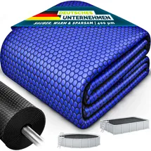 tillvex Premium Solarabdeckplane Blau/Schwarz 549x274 cm