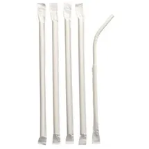 Papstar 100 PAPSTAR Strohhalme pure weiß