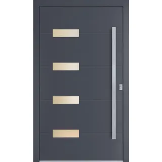 KM Meeth Sicherheits-Aluminium-Haustür Model A813 S4 DIN rechts, anthrazit