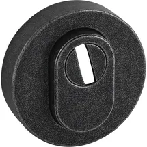 halcö 0111.114.00.0.01 Sicherheitsrosette rund - außen, PZ, mit KZS, verzinkt schwarz passiviert,