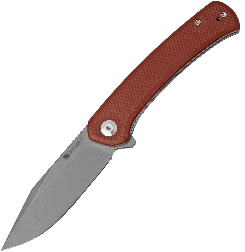 Sencut Snap Burgundy G10 HandleGray S/S LinerGray Stonewashed 9Cr18MoV Blade SA05A-V1