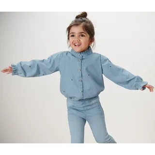 Tchibo - Kinder-Chambray-Bluse - Mädchen - Gr. 110/116 - blau