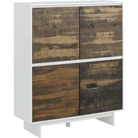 OTTO home Morgan Midischrank Hochkommode 100 x 120 x 35 cm Braun/Weiß