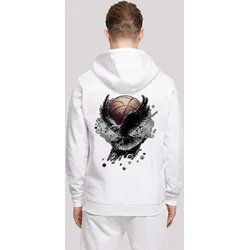 Kapuzenpullover F4NT4STIC "Basketball Adler", Herren, Gr. 4XL, weiß, Obermaterial: 50% Baumwolle, 50% Polyester, casual, relaxed fit, Langarm, Pullover, Print