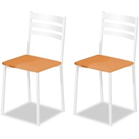 ASTIMESA Küchenstuhl aus Metall mit offener Rückenlehne, orange, 40 cm x 45 cm x 40 cm