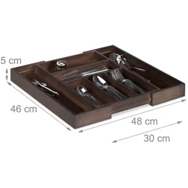 Relaxdays Besteckkasten »Bambus« braun, 48x5x46 cm