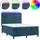 vidaXL Boxspringbett mit Matratze & LED Dunkelblau 140x200 cm Samt