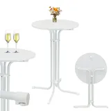 Trutzholm Stehtisch klappbar Ø 70 cm Höhe 110 cm Stahl Gastrotisch Partytisch Bistrotisch Gartentisch in Weiß