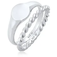 Elli Ring 925 Sterling Silber Siegelring, Ring Set in Silber | Gr.: 56