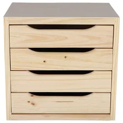 MUEBLEAR - Schubladenkommode 4 Schubladen ohne Lackierung