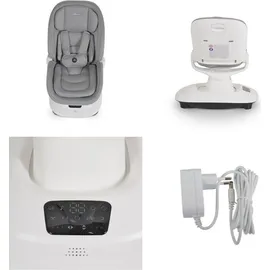 Cangaroo Babywippe Hera elektrisch, Musik, Moskitonetz, 360-Grad-Drehung, Timer hellgrau