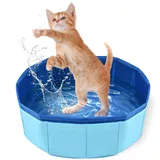 Katzenpool 50 × 10 cm Faltbarer Katzen Pool Hundepool Klein PVC Sommer Haustierpool Mini Pool für Katzen Welpen Baden Spielen Spa