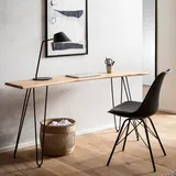 FineBuy Schreibtisch FineBuy Bürotisch 150 cm Akazie Massivholz Computertisch Baumkante