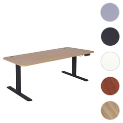 Schreibtisch HWC-D40, Computertisch, elektrisch h√∂henverstellbar 160x80cm 53kg MVG ~ hellbraun, schwarz