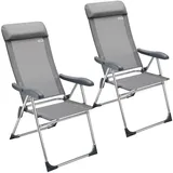 CASARIA Gartenstuhl Hochlehner 60 x 73 x 110 cm grau 2 St.