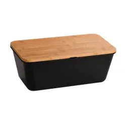Kesper Brotkasten aus Kunststoff, schwarz 58498 , 1 Brotkasten