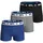 NFL Boxershorts 3er Pack Blau / Grau / Schwarz M