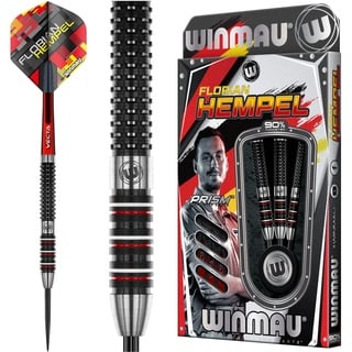 WINMAU Florian Hempel 25 Gramm professionelles Steeltip Wolfram Darts Set mit Flüge und Shafts (Stiele)