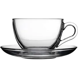 Pasabahce Teetasse mit Untertasse 0,2 l Transparent 6 St.