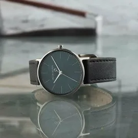 Jacob Jensen Damenuhr Titan Quarz Schwarz/Grün