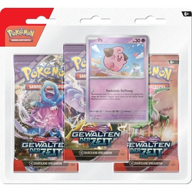 Pokémon Pokémon-Sammelkartenspiel: 3er-Pack Karmesin & Purpur – Gewalten der Zeit: Pii (3 Boosterpacks & 1 holografische Promokarte)