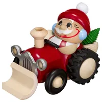 Seiffener Volkskunst Nikolaus im Traktor 11 cm mehrfarbig