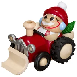 Seiffener Volkskunst Nikolaus im Traktor 11 cm mehrfarbig