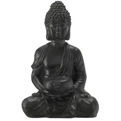 Deko Buddha , schwarz , Magnesia , Maße (cm): B: 19 H: 19 T: 13